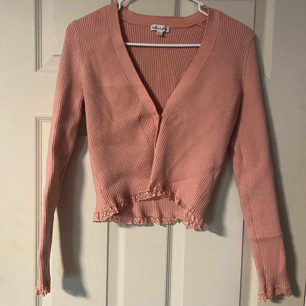 Pink Cardigan Sweater